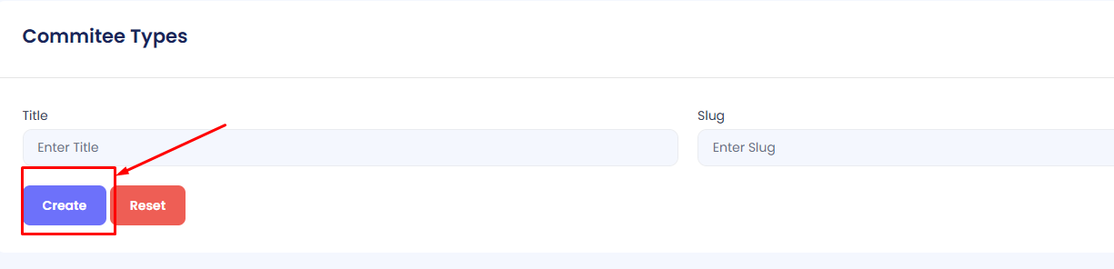 Create Committee Type Form