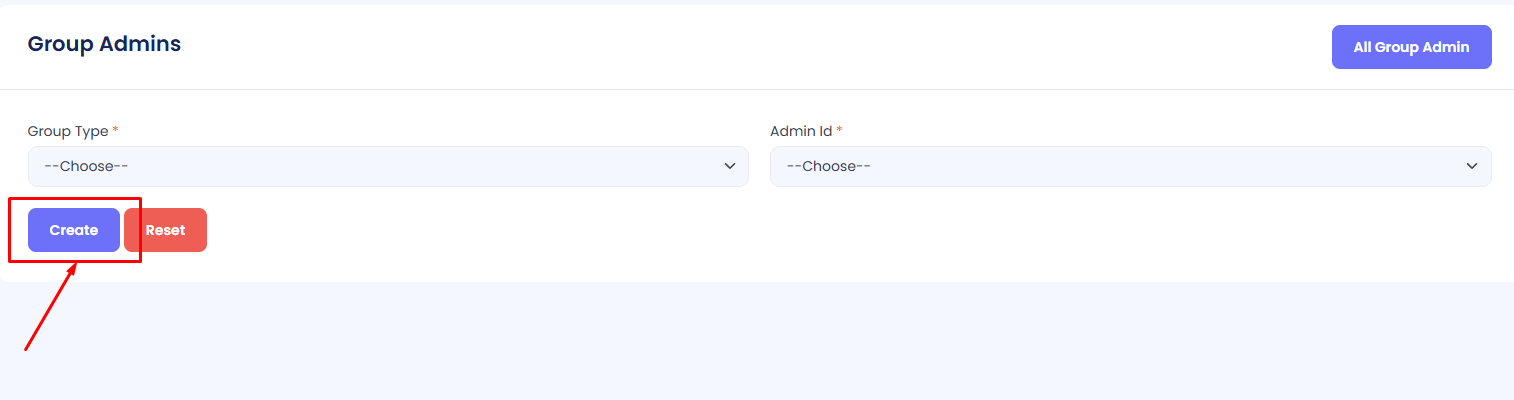 Create Group Admin Form