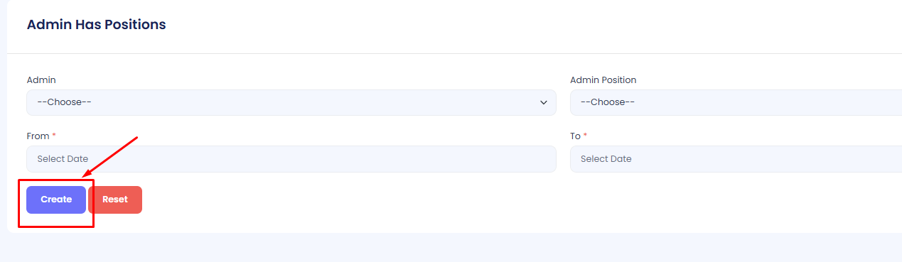 Create Admin Position Form