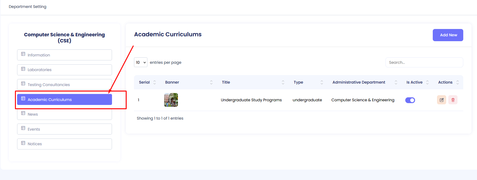 Curriculum Menu (Example - Replace with your actual image)