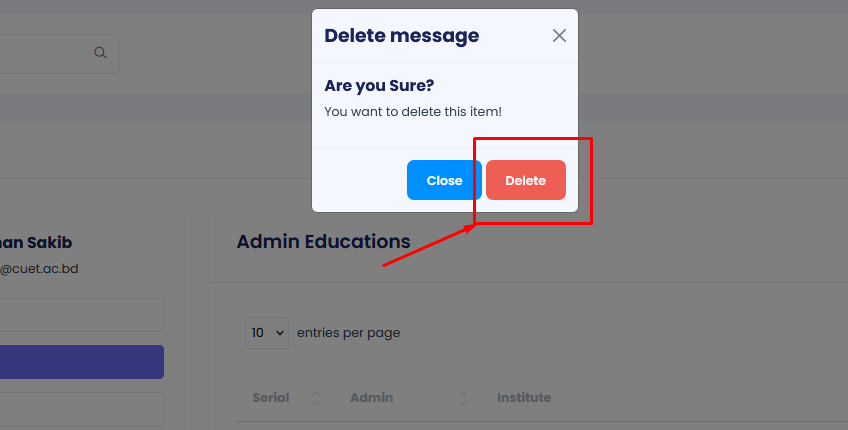 Delete Education Profile