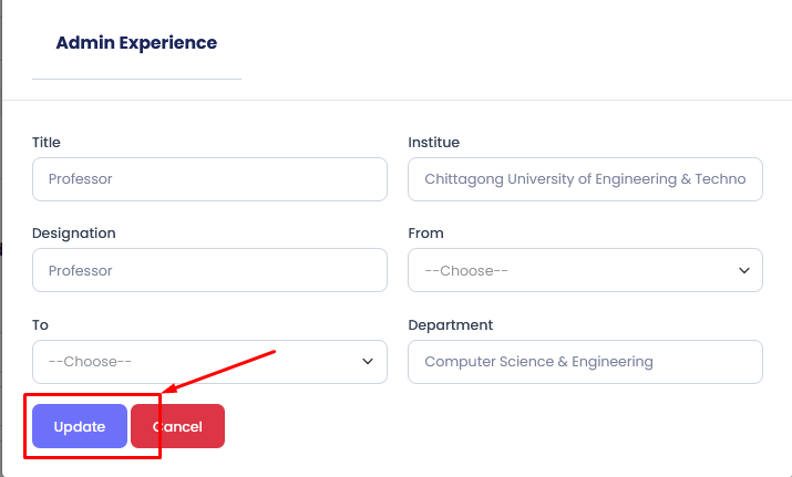 Edit Experience Profile Form